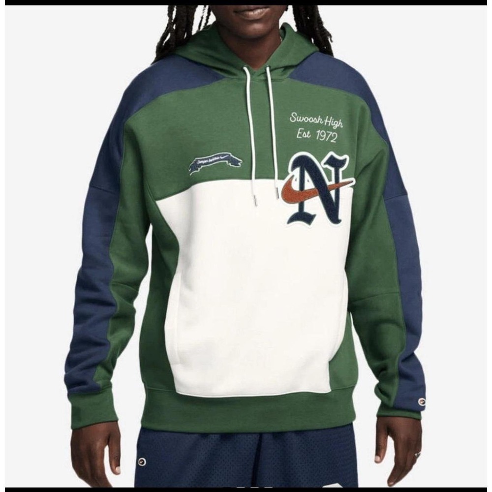 Mens Nike Club Swoosh High EST 1972 Colorblock Drawstring Sweatshirt Hoodie